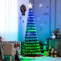 6.2 FT Pop-Up Lighted Christmas Tree with 282 RGB LEDs, Star Topper and Ground Stakes