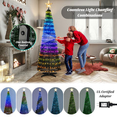 6.2 FT Pop-Up Lighted Christmas Tree with 282 RGB LEDs, Star Topper and Ground Stakes