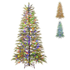 6.5 FT Pre-Lit Christmas Tree with 578 Soft TPE Tips, Gradient Foliage and 390 Colour LEDs