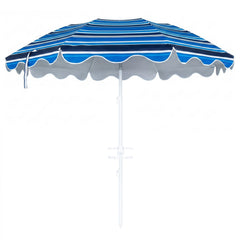 6.5 FT Beach Umbrella UPF 50+ with Sand Anchor for Garden Pool Backyard-Navy