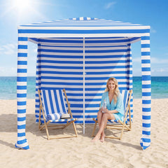 6.6 x 6.6 Feet Foldable and Easy-Setup Beach Canopy With Carry Bag-Navy