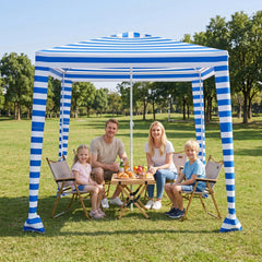 6.6 x 6.6 Feet Foldable and Easy-Setup Beach Canopy With Carry Bag-Navy