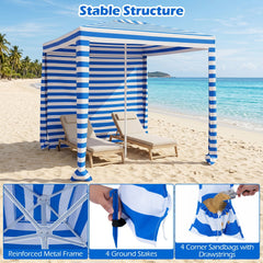 6.6 x 6.6 Feet Foldable and Easy-Setup Beach Canopy With Carry Bag-Navy