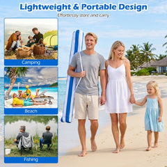 6.6 x 6.6 Feet Foldable and Easy-Setup Beach Canopy With Carry Bag-Navy