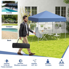 6.6 x 6.6 Feet Outdoor Pop-up Canopy Tent with UPF 50+ Sun Protection-Blue