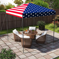 6.6 x 6.6 Feet Outdoor Pop-up Canopy Tent with UPF 50+ Sun Protection-Multicolor
