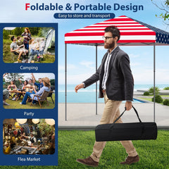 6.6 x 6.6 Feet Outdoor Pop-up Canopy Tent with UPF 50+ Sun Protection-Multicolor