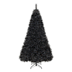 8 FT Black Artificial Halloween and Christmas Tree with 860 Tips and 450 Cool White LEDs