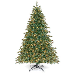 7 FT Pre-Lit Christmas Tree with 846 Tips, 69 Pine Cones and 340 Warm White LEDs with 8 Modes
