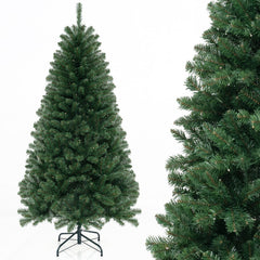 6 FT Pre-Lit Hinged Christmas Tree with 568 Branch Tips, 200 Warm White LEDs and 8 Modes