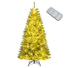 6 FT Pre-Lit Christmas Tree with 700 Warm White LEDs, Remote, Timer and 4 Brightness Levels