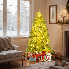 6 FT Pre-Lit Christmas Tree with 700 Warm White LEDs, Remote, Timer and 4 Brightness Levels
