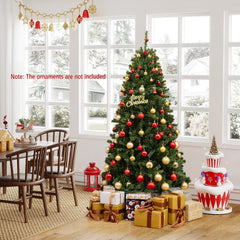 6 FT Pre-Lit Christmas Tree with 700 Warm White LEDs, Remote, Timer and 4 Brightness Levels
