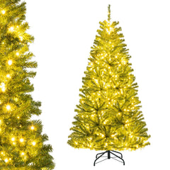 6 FT Pre-Lit Christmas Tree with 700 Warm White LEDs, Remote, Timer and 4 Brightness Levels