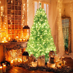 7 FT Blue Pre-Lit Artificial Christmas Tree with 1040 Tips and 380 Warm White LED Lights
