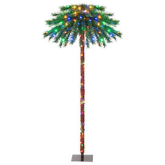 6 FT Pre-Lit Tropical Christmas Palm Tree with 210 Four Colour LEDs and Metal Plate Base