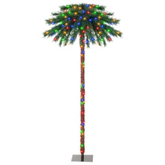 6 FT Pre-Lit Tropical Christmas Palm Tree with 210 Four Colour LEDs and Metal Plate Base
