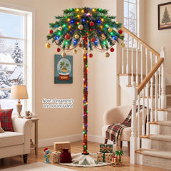 6 FT Pre-Lit Tropical Christmas Palm Tree with 210 Four Colour LEDs and Metal Plate Base