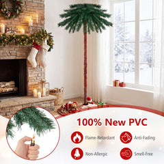 6 FT Pre-Lit Tropical Christmas Palm Tree with 210 Four Colour LEDs and Metal Plate Base