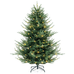 6 FT Pre-Lit Hinged Christmas Tree with 778 PVC and PE Tips, 240 Warm White LEDs and 8 Modes
