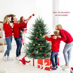 6 FT Pre-Lit Hinged Christmas Tree with 778 PVC and PE Tips, 240 Warm White LEDs and 8 Modes
