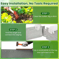 6-Pack 20 FT Galvanized Metal Landscape Edging for Lawn Yard（Patented）