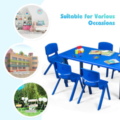 6 Pack Kids Stackable Classroom Chairs in Blue, Ages 3 to 8