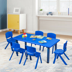 6 Pack Kids Stackable Classroom Chairs in Blue, Ages 3 to 8