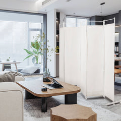 6-Panel Room Divider Folding Privacy Screen-White