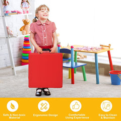 6 Piece Toddler Floor Cushions, 15 Inch Square Foam Seats with Handles, Multicolour
