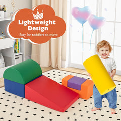 6 Pieces Foam Climbing Blocks Indoor Climb and Crawl Activity Playset with Rectangles-Orange