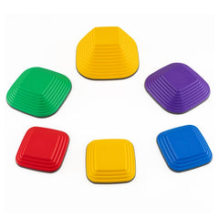 6 Pieces Kids Stepping Stone Square Balance Blocks Indoor Outdoor-Multicolor