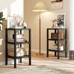 6-Tier Plastic Modular Storage Shelves for Living Room and Kitchen-Black