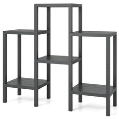 6-Tier Plastic Modular Storage Shelves for Living Room and Kitchen-Gray