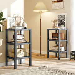 6-Tier Plastic Modular Storage Shelves for Living Room and Kitchen-Gray