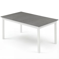 60 Inch Rectangular Dinner Table with Solid Rubber Wood Legs-Gray