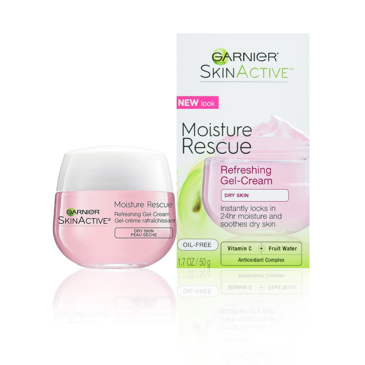Garnier Moisture Rescue Refreshing Gel-Cream for Dry Skin. 24H Hydration, 50 mL