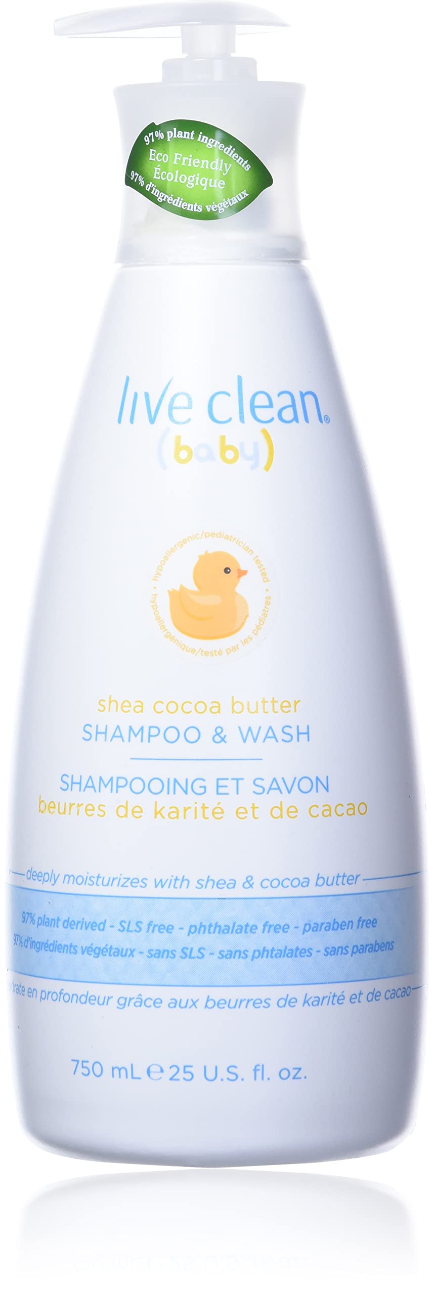 Live Clean Baby Wash, Shea Cocoa Butter, 750ml, White