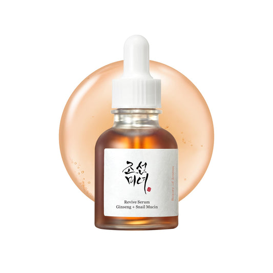 Beauty of Joseon Revive Snail Mucin Ginseng Serum Hydrating Peptide Facial Moisturizer Dark Spot Acne Scar Remover for Sensitive Face. Korean Skin Care for Men and Women, 30ml, 1fl. Oz
