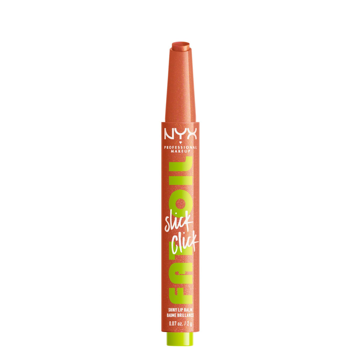 NYX PROFESSIONAL MAKEUP, Fat Oil Slick Click, Balm in a stick, Infused with nourishing oils, High shine finish - Hits Different (Shimmery Peach)