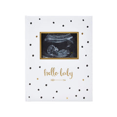 Pear Head Sonogram Baby Memory Book, Black and Gold Polka Dot (72028)