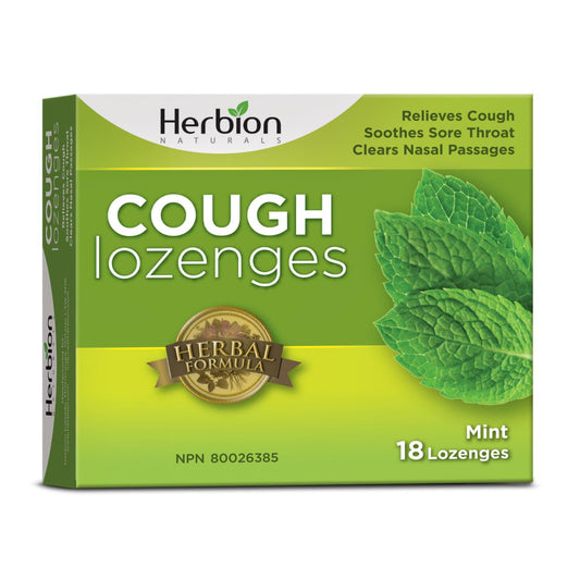 Herbion Naturals Cough Lozenges with Natural Mint Flavour, 18 Lozenges - Relieves Cough, Clears Nasal Congestion, Soothes Sore Throat, For Adults and Children 12 years and above