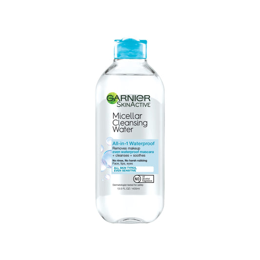 Garnier Micellar Cleansing Water, All-in-One Cleanser and Waterproof Makeup Remover, Cleanses and Soothes, For Face, Lips & Eyes, For All Skin Types, 400ml