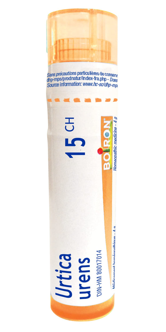 Boiron Urtica Urens 15ch,Homeopathic medicine. Each tube contains 4 g (approximately 80 pellets)