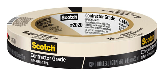Scotch Painter's Tape Masking Tape Contractor Grade, 18 mm - 2020