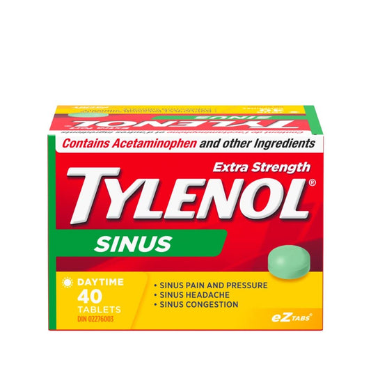 TYLENOL Extra Strength Sinus eZ Tabs, Relieves Sinus congestion and other sinus Symptoms, Daytime, 40ct