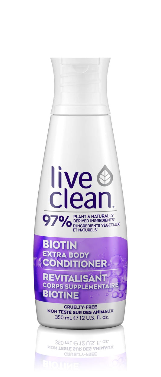 Live Clean Conditioner, Extra Body Biotin, 350 mL