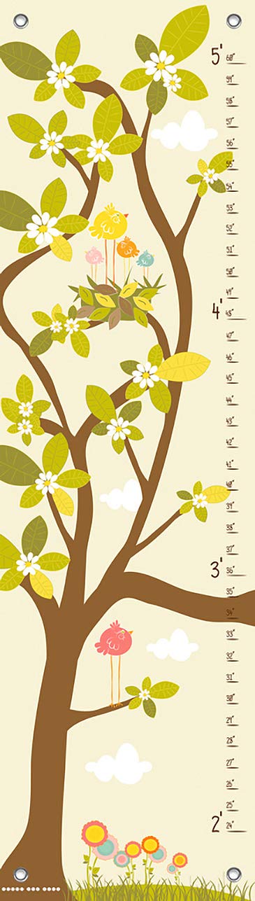 Oopsy Daisy in The Branches Cream by Finny and Zook Growth Charts, 12 by 42-Inch