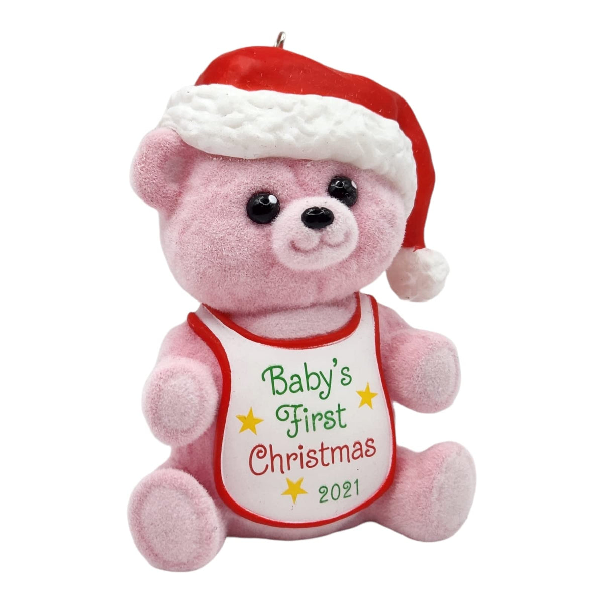 Hallmark Keepsake Christmas Ornament, Year Dated 2021, Baby Girl's First Christmas Pink Bear Multi-Color 1599QGO2212