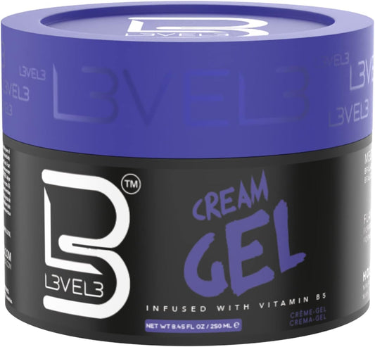 L3VEL3 Cream Hair Gel - Delivers Medium Hold and Volume - Provides Long Lasting Shine - Flake Free Formula - Enriched with Vitamin B - Adds a Refreshing Fragrance - Rinses out Easily - 250 ml